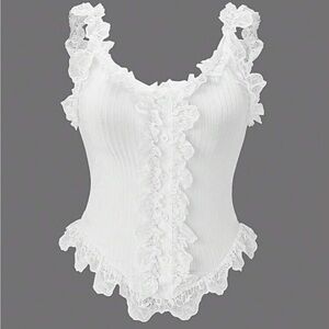 Lace-Trimmed White Camisole